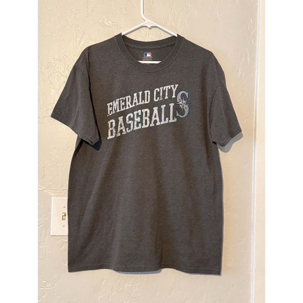 SEATTLE MARINERS Team Gray EMERALD-CITY MLB BASEBALL T-SHIRT Mens Large